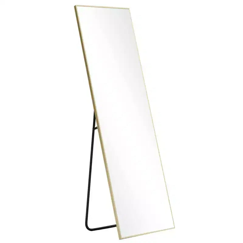 WallBeyond 64x21 Square Aluminum Leaner Mirror with Kickstand