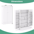 Costway 41 Farmhouse Kitchen Pantry Storage Cabinet withDoors Adjustable Shelves Gray/White