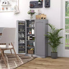 Costway 41 Farmhouse Kitchen Pantry Storage Cabinet withDoors Adjustable Shelves Gray/White