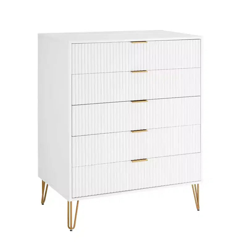 Manhattan Comfort Dumbo 2pc Modern 5 Drawer Dresser and 3 Drawer Dresser Set