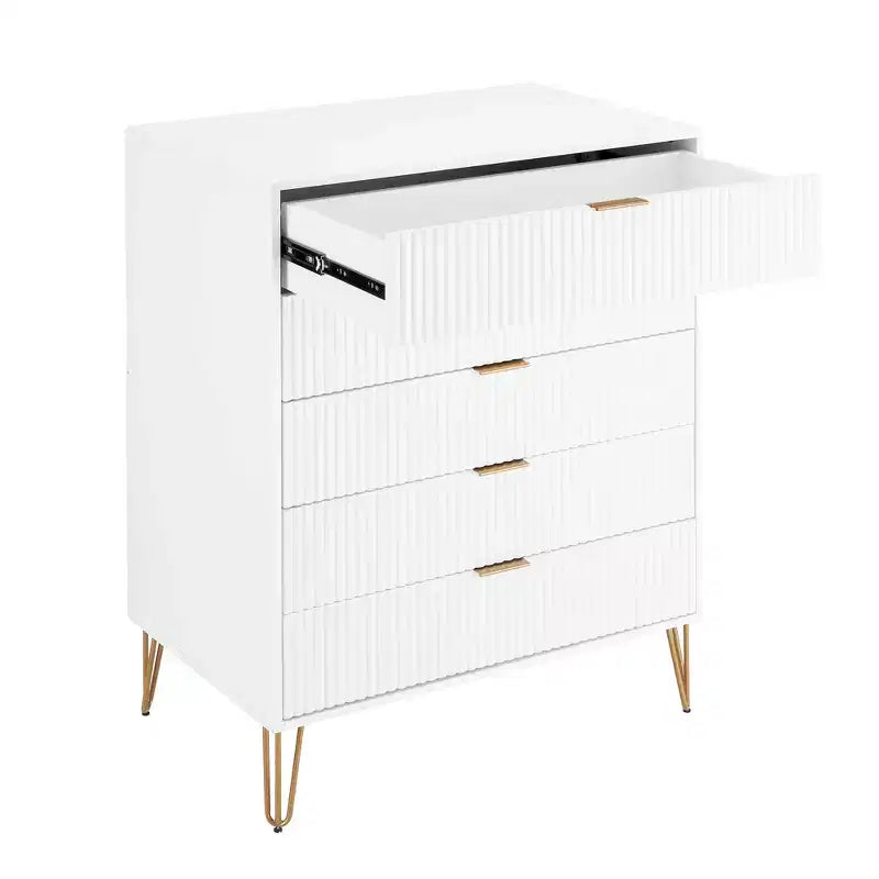 Manhattan Comfort Dumbo 2pc Modern 5 Drawer Dresser and 3 Drawer Dresser Set