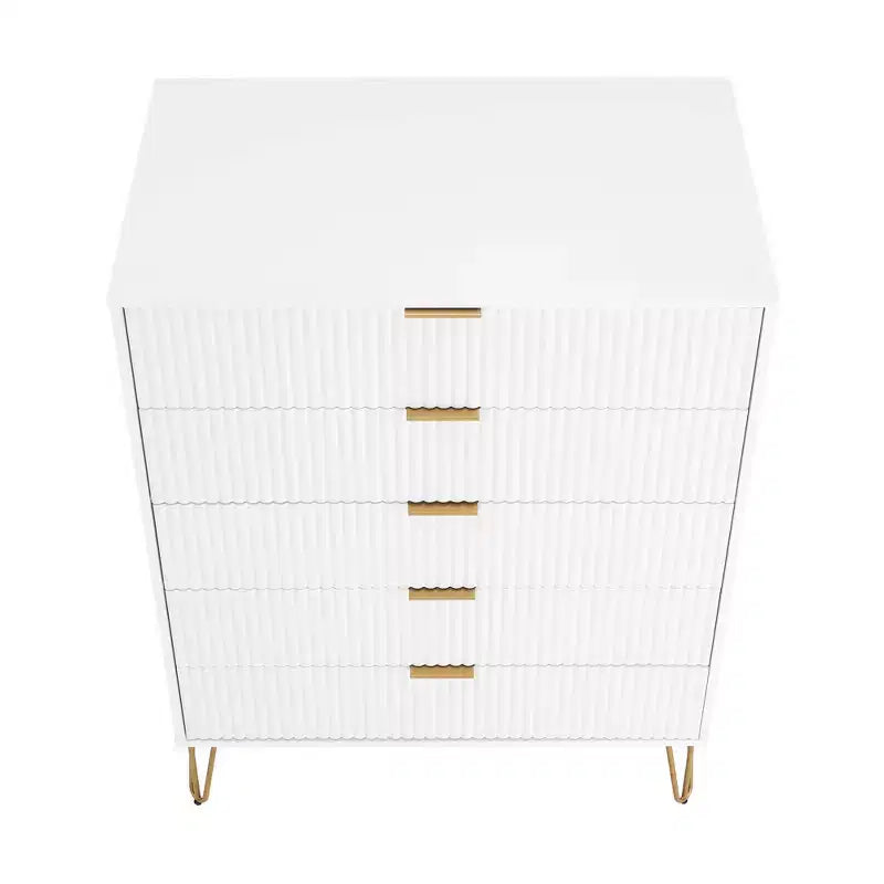 Manhattan Comfort Dumbo 2pc Modern 5 Drawer Dresser and 3 Drawer Dresser Set