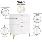 Manhattan Comfort Dumbo 2pc Modern 5 Drawer Dresser and 3 Drawer Dresser Set