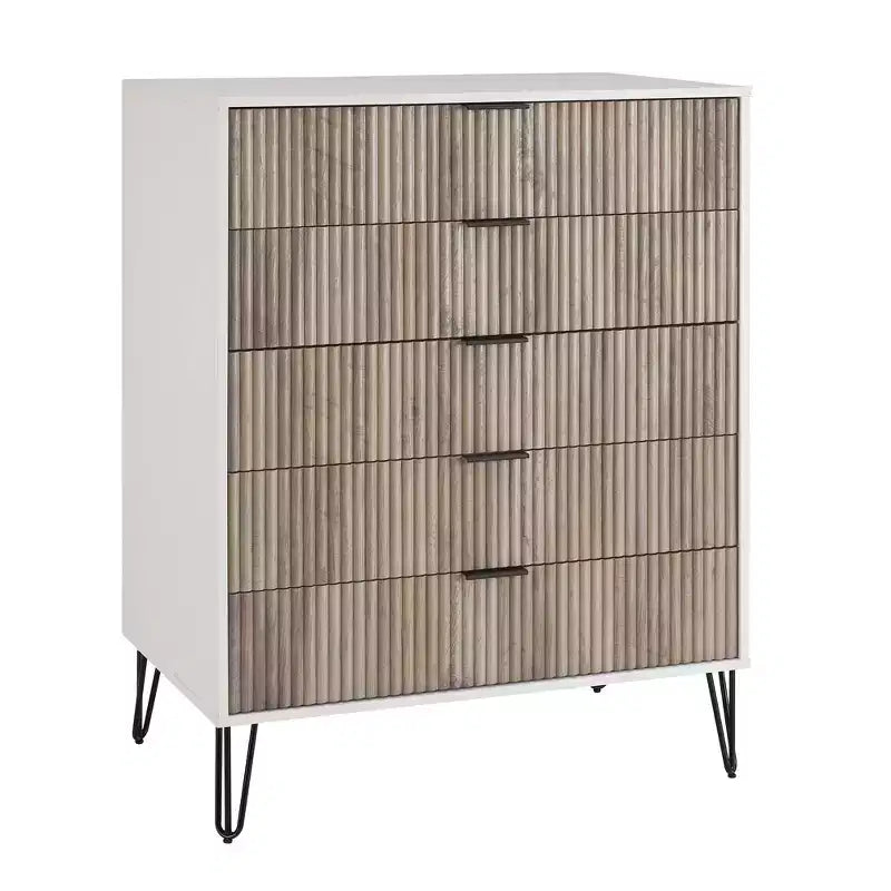 Manhattan Comfort Dumbo 2pc Modern 5 Drawer Dresser and 3 Drawer Dresser Set