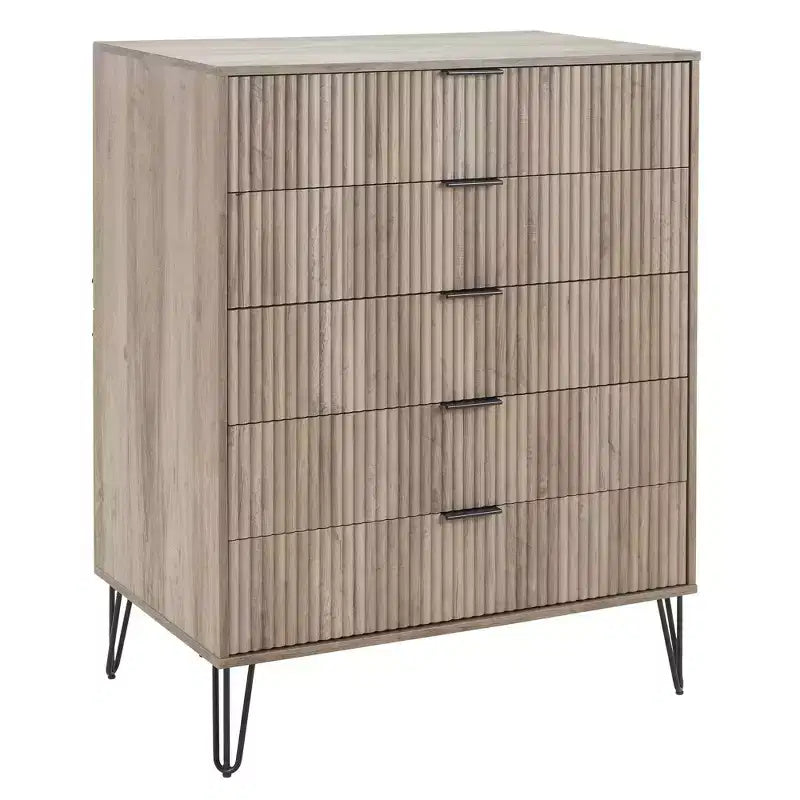 Manhattan Comfort Dumbo 2pc Modern 5 Drawer Dresser and 3 Drawer Dresser Set