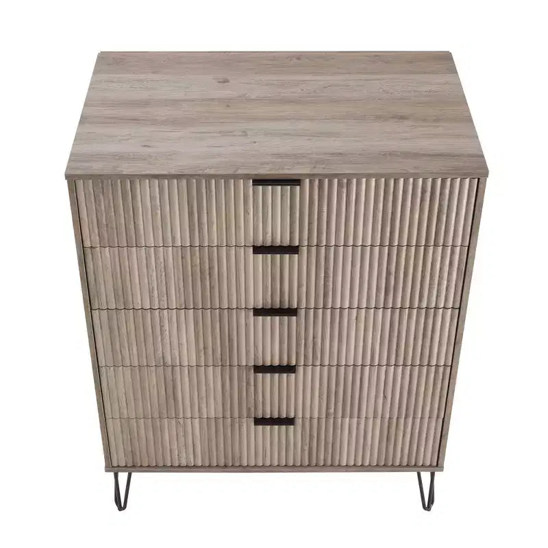 Manhattan Comfort Dumbo 2pc Modern 5 Drawer Dresser and 3 Drawer Dresser Set