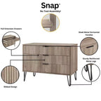 Manhattan Comfort Dumbo 2pc Modern 5 Drawer Dresser and 3 Drawer Dresser Set