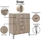 Manhattan Comfort Dumbo 2pc Modern 5 Drawer Dresser and 3 Drawer Dresser Set