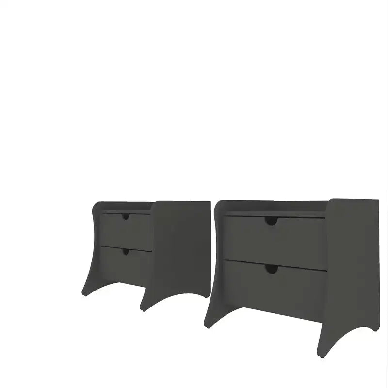 Manhattan Comfort Set of 2 Coney 2 Drawer Nightstands