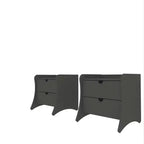Manhattan Comfort Set of 2 Coney 2 Drawer Nightstands