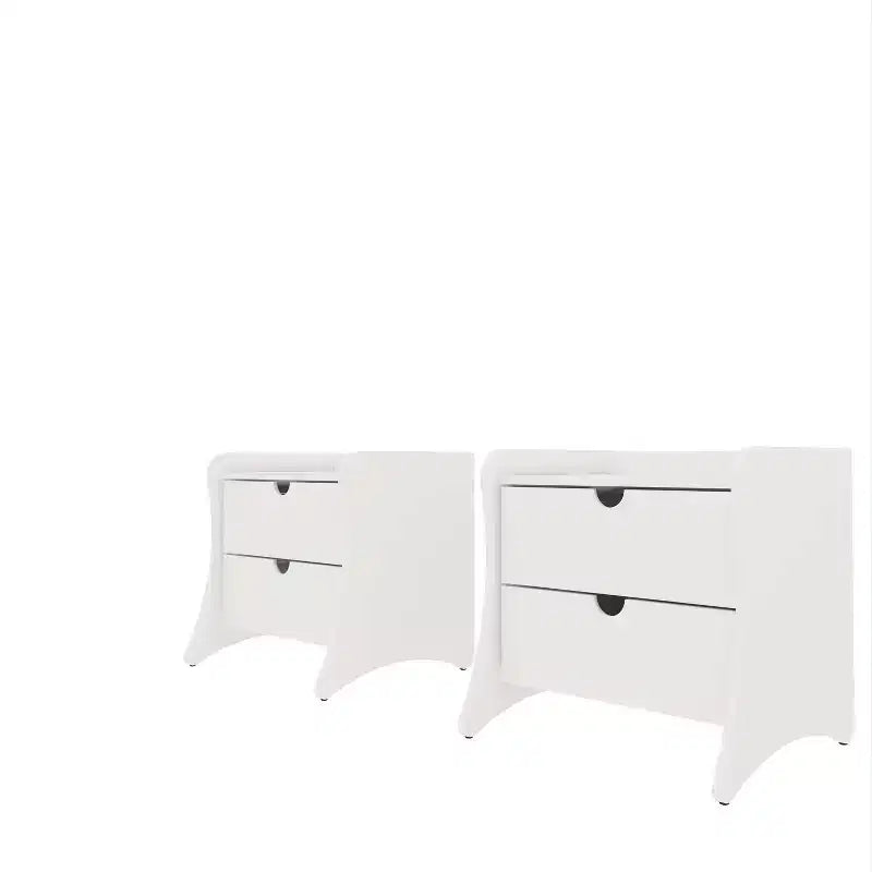 Manhattan Comfort Set of 2 Coney 2 Drawer Nightstands