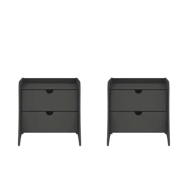 Manhattan Comfort Set of 2 Coney 2 Drawer Nightstands