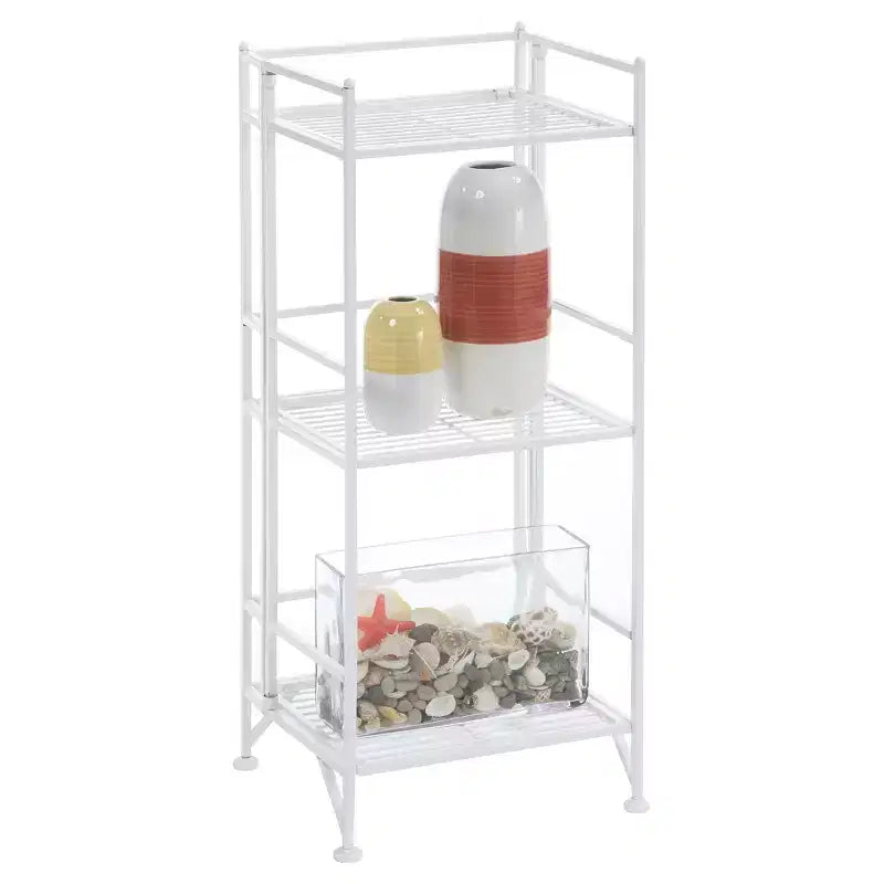 32.5 Extra Storage 3 Tier Foldable Metal Shelf - Breighton Home