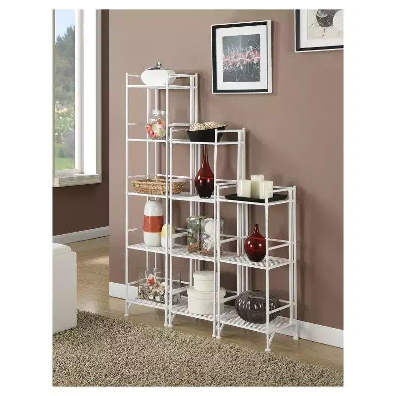 32.5 Extra Storage 3 Tier Foldable Metal Shelf - Breighton Home