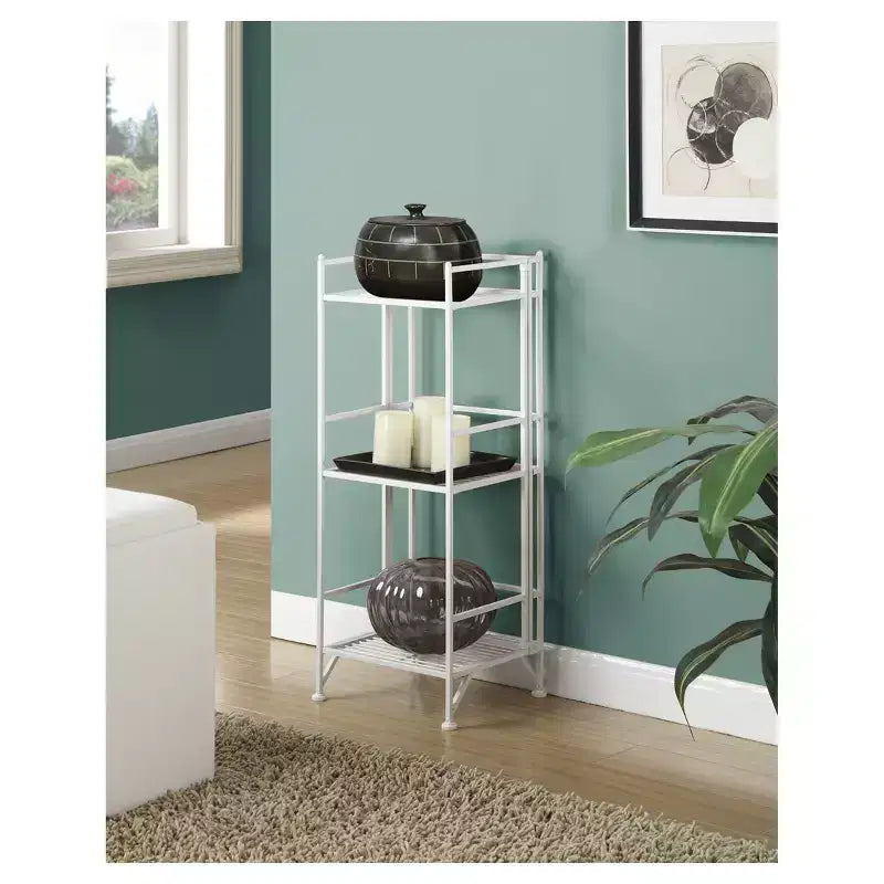 32.5 Extra Storage 3 Tier Foldable Metal Shelf - Breighton Home