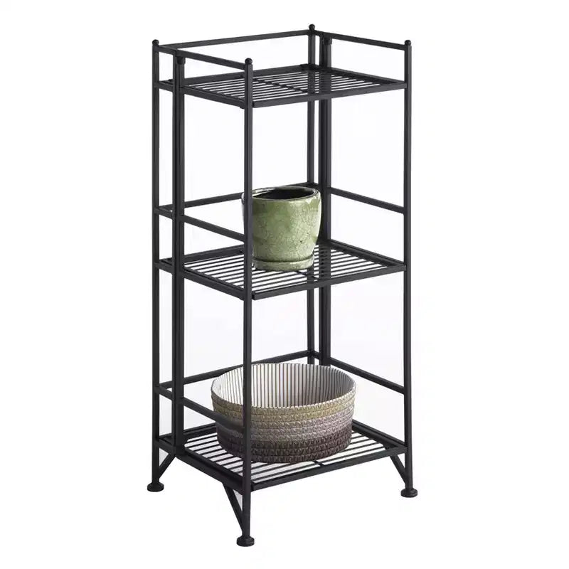 32.5 Extra Storage 3 Tier Foldable Metal Shelf - Breighton Home