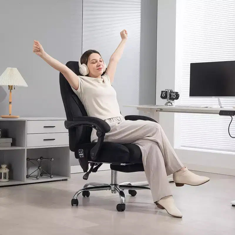 Vinsetto Executive Massage Office Chair, Heated Computer Desk Chair with Adjustable Height and Footrest