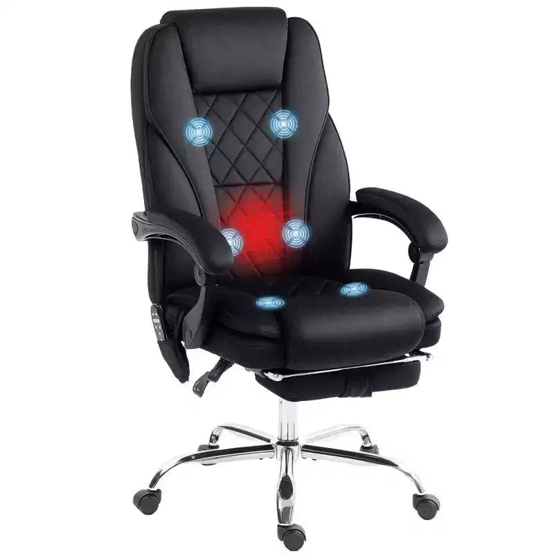 Vinsetto Executive Massage Office Chair, Heated Computer Desk Chair with Adjustable Height and Footrest