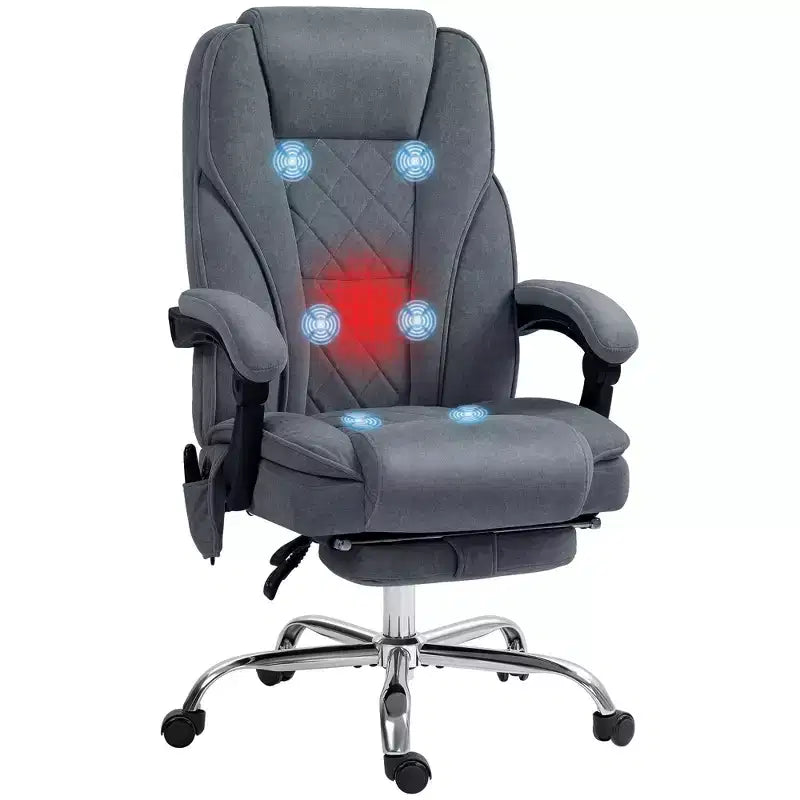 Vinsetto Executive Massage Office Chair, Heated Computer Desk Chair with Adjustable Height and Footrest