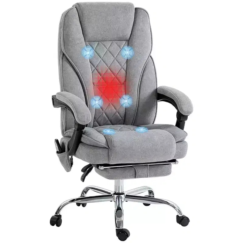 Vinsetto Executive Massage Office Chair, Heated Computer Desk Chair with Adjustable Height and Footrest