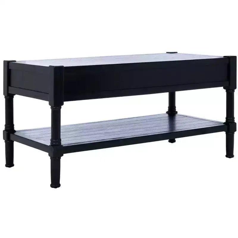 Filbert 2 Drawer Coffee Table - Black - Safavieh