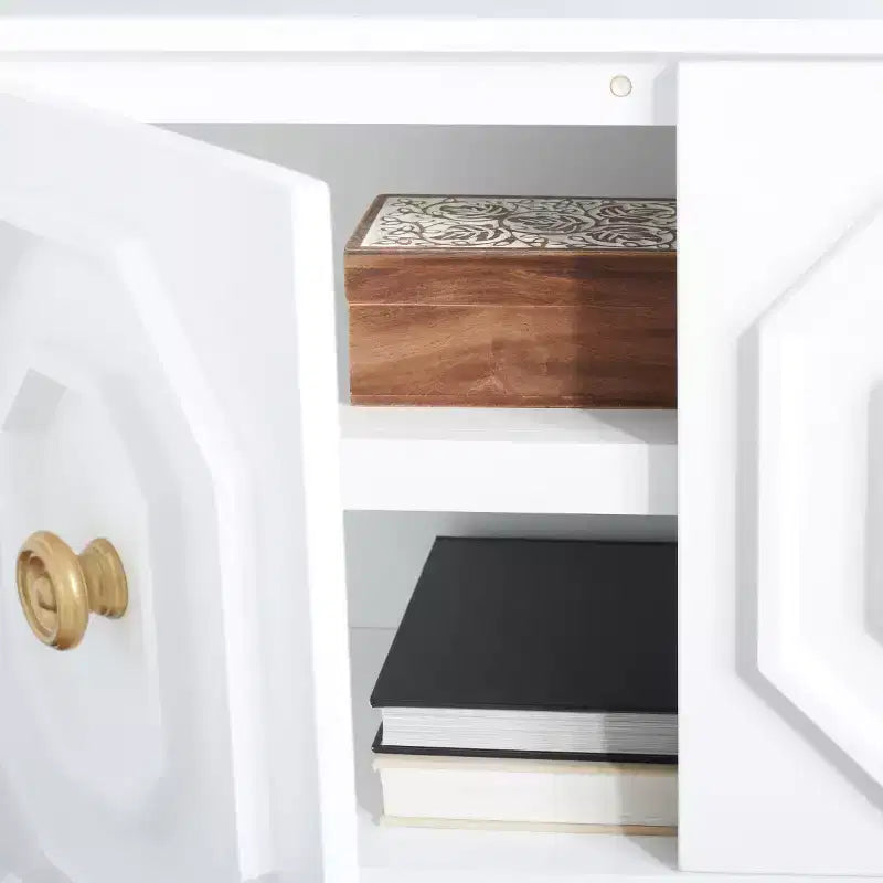 Riya 3 Door 2 Shelf Sideboard - MED5005 - White - Safavieh