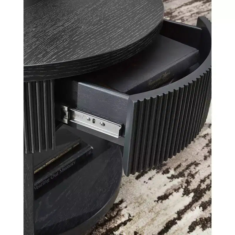 Signature Design by Ashley 1 Drawer Marstream End Table, Black