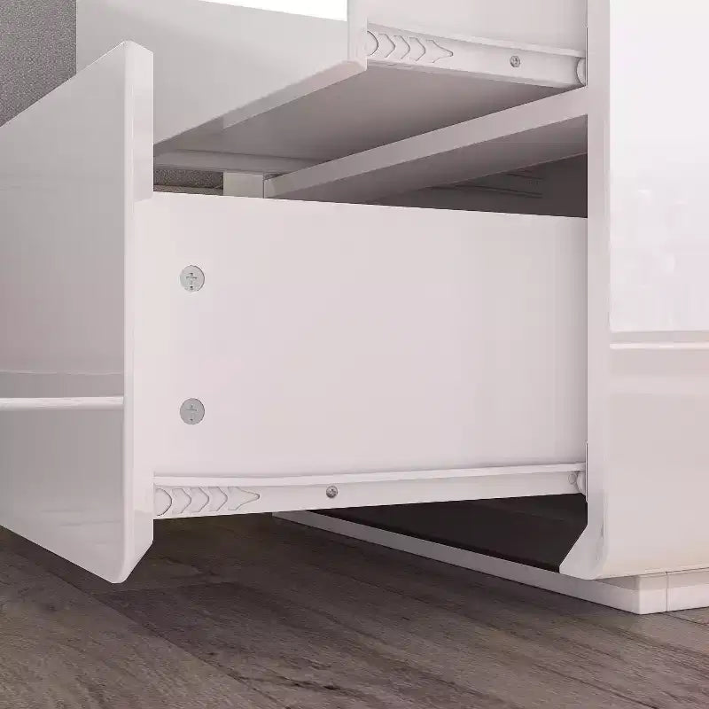 Famapy Modern Nightstand With LED Light 2-Drawers Bedside Table