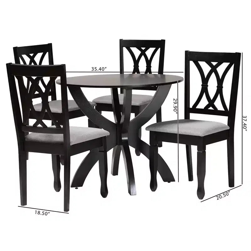 Baxton Studio April Modern Wood 5-Piece Dining Set