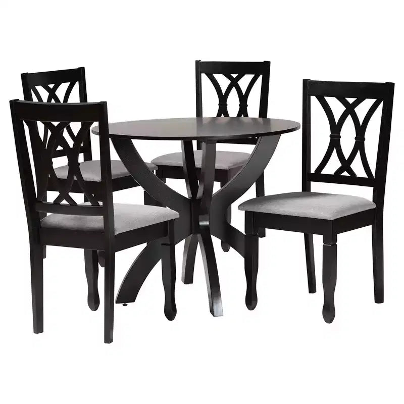 Baxton Studio April Modern Wood 5-Piece Dining Set