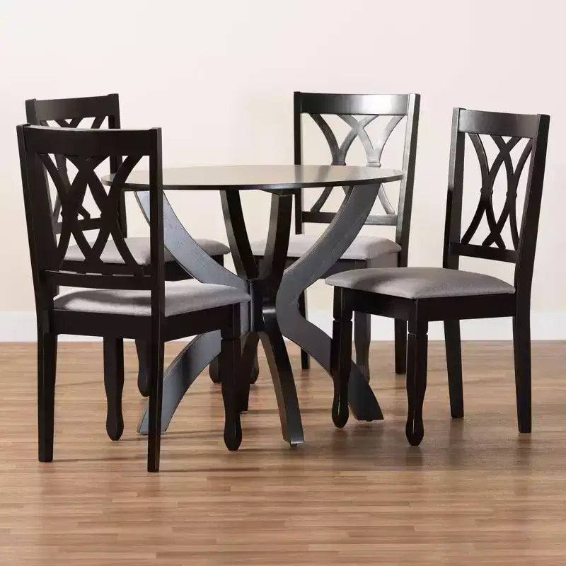 Baxton Studio April Modern Wood 5-Piece Dining Set