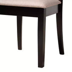 Set da pranzo Baxton Studio Lore, 5 pezzi, in tessuto color sabbia moderno e legno con finitura marrone scuro