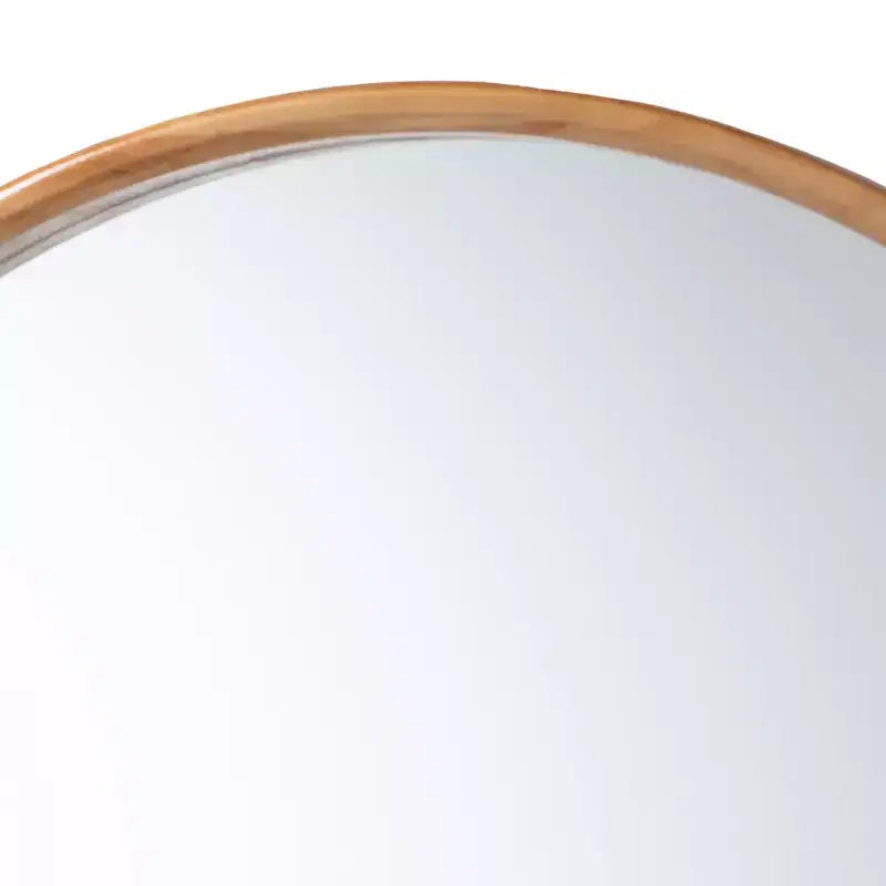 Baxton Studio Tazara Japandi Natural Round Accent Wall Mirror