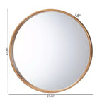 Baxton Studio Tazara Japandi Natural Round Accent Wall Mirror