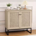 WhizMax Sideboard Buffet Storage Cabinet with Rattan Doors, Entryway Accent Table Kitchen Cupboard Console Table, Boho Storage Cabinet, Natural