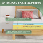 FDW Base Foam Mattress 8 Inch Mattress, CertiPUR-US Certified,Breathable Bed Mattress for Cooler Sleep Supportive,Removable Soft Cover,White