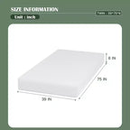 FDW Base Foam Mattress 8 Inch Mattress, CertiPUR-US Certified,Breathable Bed Mattress for Cooler Sleep Supportive,Removable Soft Cover,White