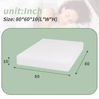 FDW 10 inch Gel Memory Foam Comfort Foam Mattress , CertiPUR-US Certified Mattress for Cooler Sleep Supportive & Pressure Relief,White