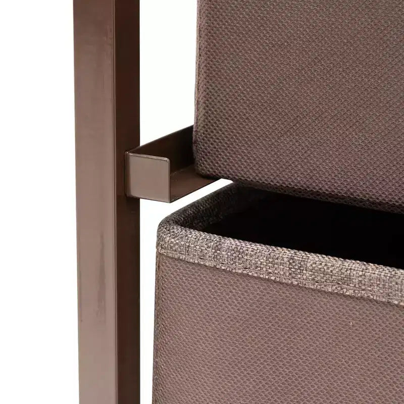 Crestlive Products 9 Drawers Dresser for Bedroom Vertical Dresser Storage Tower with Sturdy Steel Frame Wood Top Easy Pull Fabric Bins Wood Handles