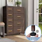 Crestlive Products 9 Drawers Dresser for Bedroom Vertical Dresser Storage Tower with Sturdy Steel Frame Wood Top Easy Pull Fabric Bins Wood Handles