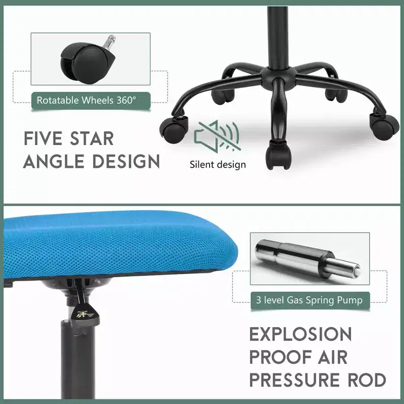 FDW Home Office Chair Mid Back Mesh Desk Chair Armless Computer Chair Rolling Swivel Chair with Lumbar Support