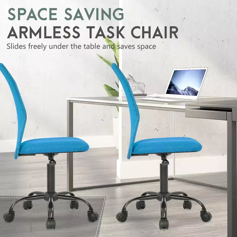 FDW Home Office Chair Mid Back Mesh Desk Chair Armless Computer Chair Rolling Swivel Chair with Lumbar Support
