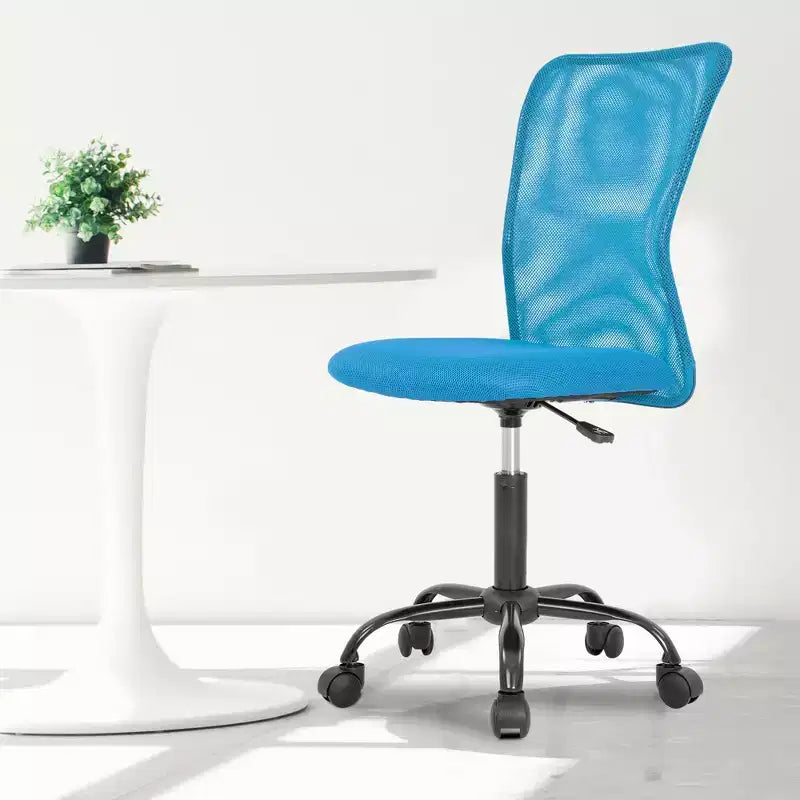 FDW Home Office Chair Mid Back Mesh Desk Chair Armless Computer Chair Rolling Swivel Chair with Lumbar Support