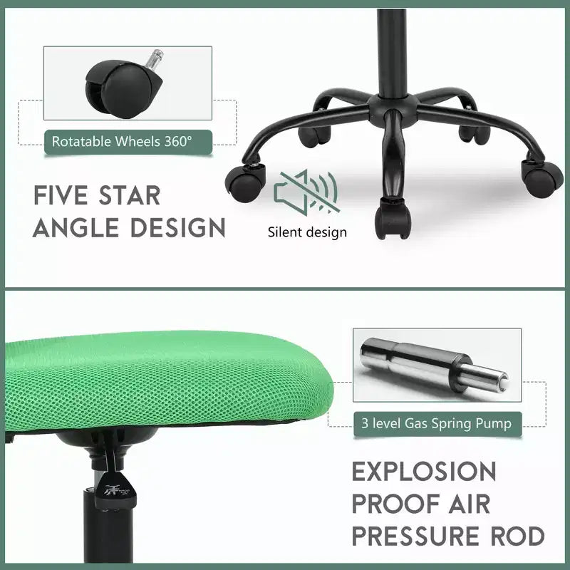 FDW Home Office Chair Mid Back Mesh Desk Chair Armless Computer Chair Rolling Swivel Chair with Lumbar Support