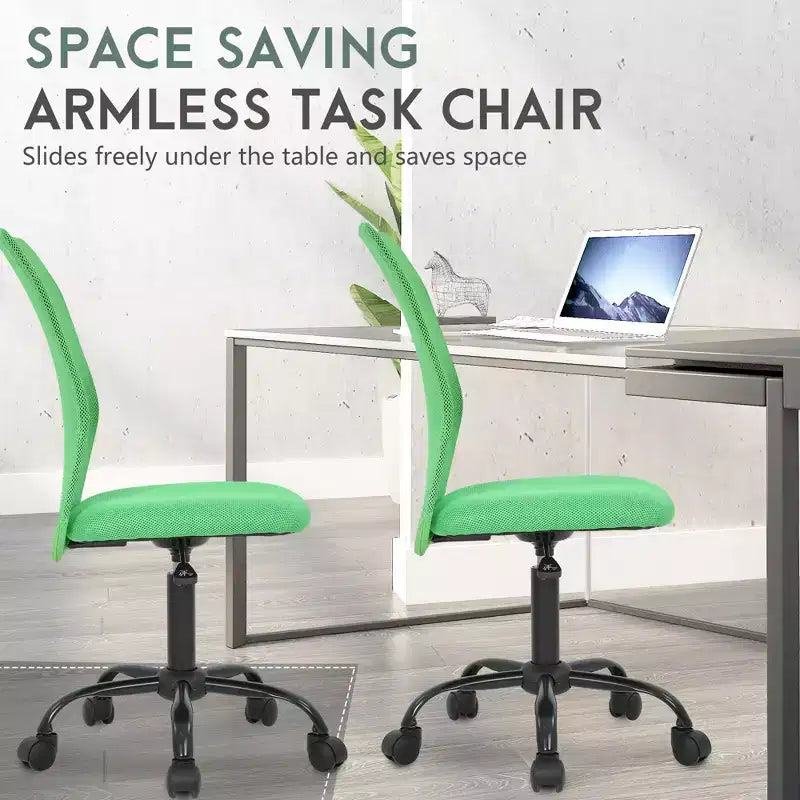 FDW Home Office Chair Mid Back Mesh Desk Chair Armless Computer Chair Rolling Swivel Chair with Lumbar Support