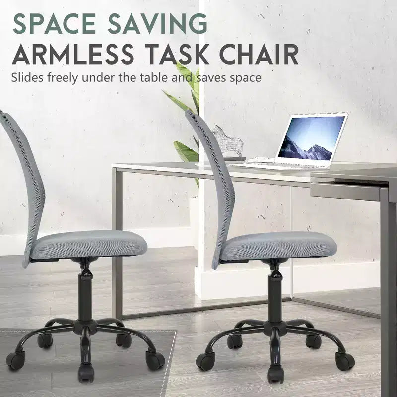 FDW Home Office Chair Mid Back Mesh Desk Chair Armless Computer Chair Rolling Swivel Chair with Lumbar Support