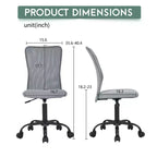 FDW Home Office Chair Mid Back Mesh Desk Chair Armless Computer Chair Rolling Swivel Chair with Lumbar Support