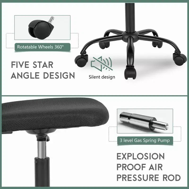 FDW Home Office Chair Mid Back Mesh Desk Chair Armless Computer Chair Rolling Swivel Chair with Lumbar Support