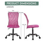 FDW Home Office Chair Mid Back Mesh Desk Chair Armless Computer Chair Rolling Swivel Chair with Lumbar Support