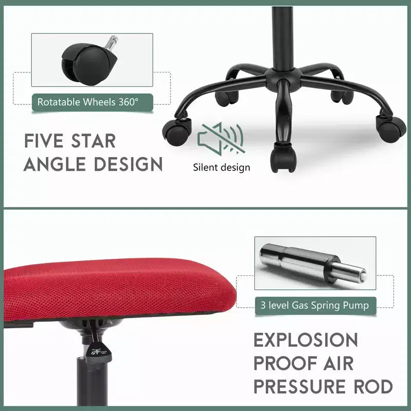 FDW Home Office Chair Mid Back Mesh Desk Chair Armless Computer Chair Rolling Swivel Chair with Lumbar Support